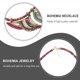 thumbnail image 5 of Gargantilla étnica hecha a mano, collar con babero, cuentas multicolores, joyería bohemia llamativa para mujer (rojo), 5 of 5