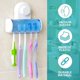 thumbnail image 5 of Soporte para cepillos de dientes, organizador de portacepillos de dientes con ventosa para montaje en pared con cubierta a prueba de polvo, portacepillos de dientes con ventosa para baño, 5 of 5