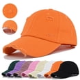 thumbnail image 5 of Mens And Womens Denim Washed Peaked Cap Solid Color Baseball Visor, Beige, 5 of 6
