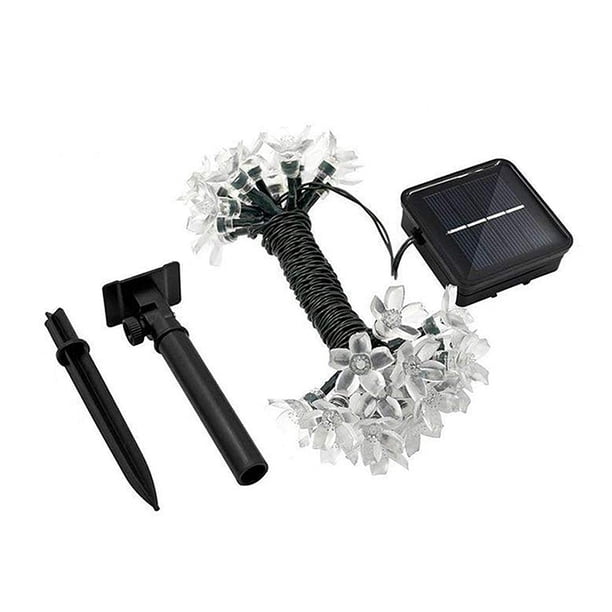 Moyic Guirnalda de luces de 5m, flor Solar, lámpara impermeable, paisajismo, pasarela, iluminación de césped, decoración, fiesta en el patio, Iluminación navideña Luz blanca cálida Moyic HA067769-01