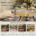 thumbnail image 6 of Round Outdoor Tablecloth with Umbrella Hole and Zipper, Brown Yellow Vintage Tablecloth with Elastic Waterproof, Retro Farmhouse Elegant Pastoral Patio Table Covers for 55" - 60" Picnic Pool Tables, 6 of 9