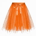 thumbnail image 2 of Godom Little Girl Solid Tutu Skirt 2T-10T Short Tulle Layered Flash Skirt Holiday Birthday Outfit,Orange, 2 of 4