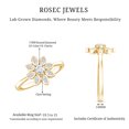thumbnail image 3 of Rosec Jewels Lab Created Diamond Floral Ring (Ef-Vs Quality) - 8 Petal Flower Ring - Statement Cocktail Ring, 14K Yellow Gold, US 12.00, 3 of 4