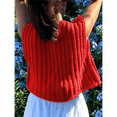 thumbnail image 3 of Cardigan Court Sans Manches en Tricot pour Femme 2025, Décontracté, Boutonné, Chandail au Crochet, Gilet, Hauts avec Poches, Grand Rouge G, 3 of 8
