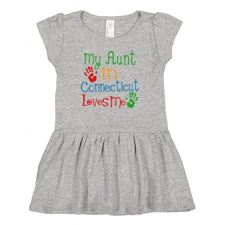 

Inktastic My Aunt in Connecticut Loves Me Girls Baby Dress