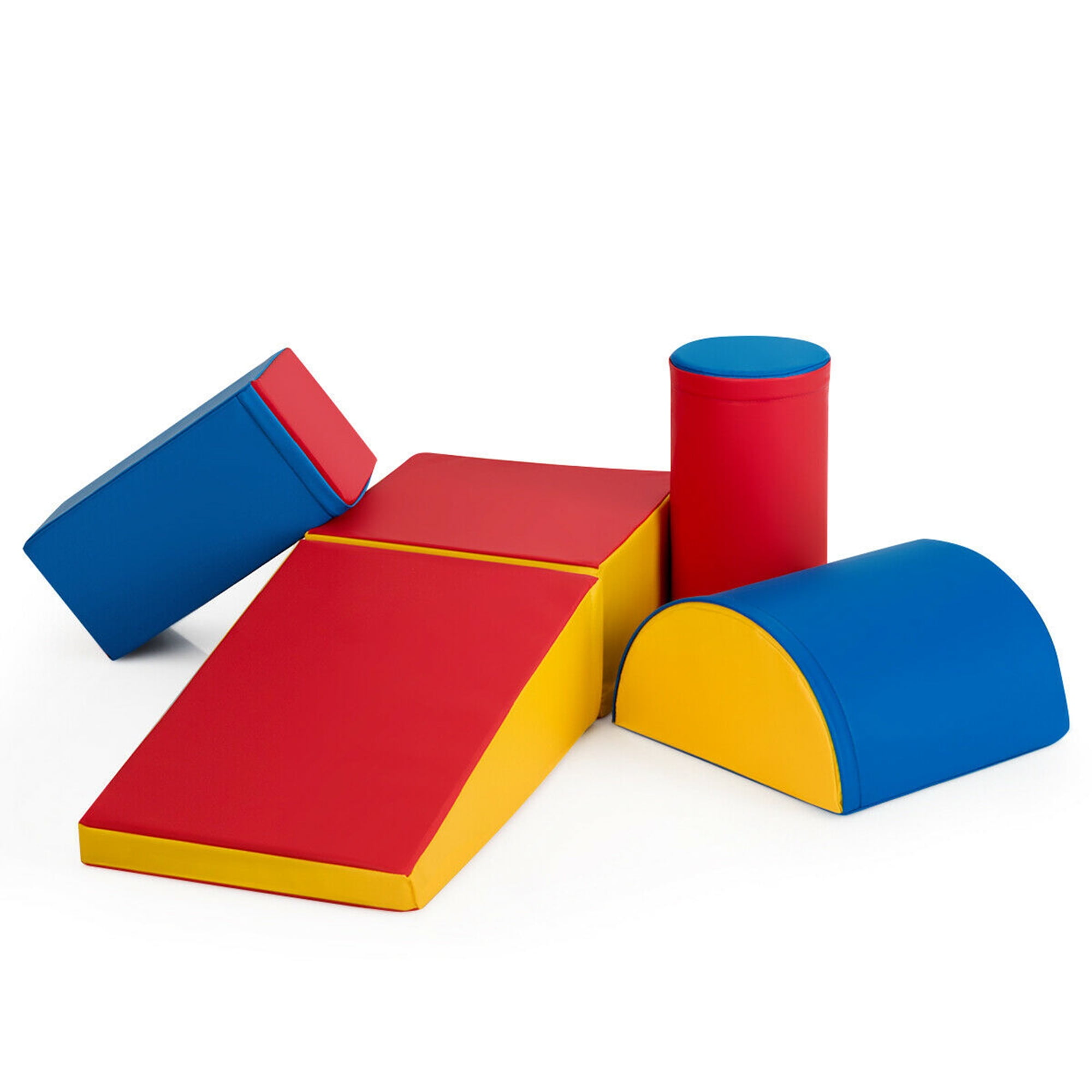 5-Piece Set Climb and Crawl Activity Play Set Safe Foam Blocks Soft Climber Red