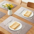 thumbnail image 2 of Farmhouse Placemats Set of 6 Plastic Placemats for Dining Table Decor Washable Kitchen Table Mat with Rhombic Pattern Light Brown 17.7*11.8inch, 2 of 6
