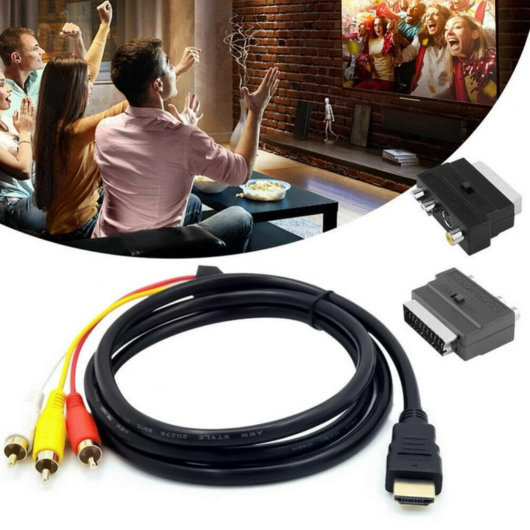 Inspiration kløft Beskrive 1080P Phono Adapter Male S-video to 3 RCA HDMI-compatible to RCA Scart Cable  - Walmart.com