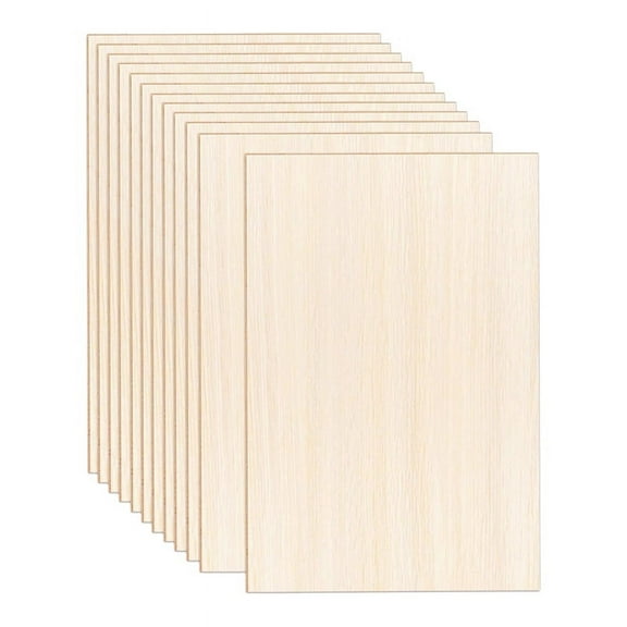 12 Pack Sheets 12 x 8 x 1/13 Inch Thin Plywood Wood Sheets Unfinished Wood Squares Boards Balsa Wood Sheets for Crafts