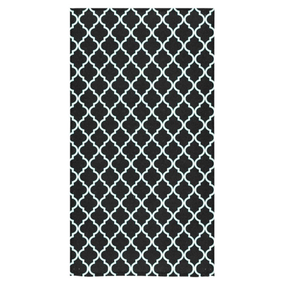 MKHERT Black White Moroccan Trellis Latticework Bath Towel Shower Towel Wash Cloth Face Towels 30x56 inches