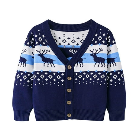 

NECHOLOGY 5t Sweatshirt Toddler Boys Girls Christmas Cartoon Warm Knitted Sweater Long Sleeve Tops Knitwear Girls Sweats Sweater Blue 2-3 Years