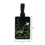 Protege Let’s Travel Mini Luggage Tags, Gray and Green, 2 Count