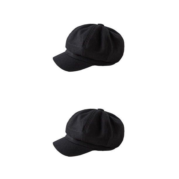 Qarigey Gorras con visera Boina de lana Tacto cómodo Buena elasticidad Sombreros octogonales ligeros clásicos Sombrero con diseño de visera Type1 NO1