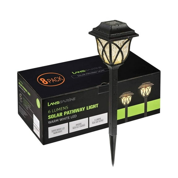 8 Pack Solar LED Lights Outdoor Garden Pathway Solar Powered Yard Lights