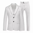 thumbnail image 3 of HBDesign Mens 3 Piece Suit Set Summer Lightweight Slim Fit Blazer Vest Pants Pinstripe for Business, 3 of 7
