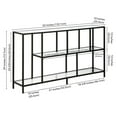 thumbnail image 4 of Evelyn&Zoe Winthrop 52" Wide Rectangular Console Table with Glass Shelves, Blackened Bronze, 4 of 7