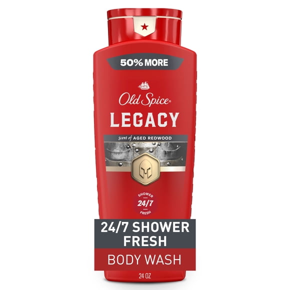 Old Spice Red Collection Body Wash for Men, Legacy Scent, Refreshing Clean, Moisturizing Formula, Long-Lasting Fragrance, 709ml