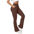 thumbnail image 3 of EGNMCR Flare Leggings for Women Yoga Pants High Waisted Flare Leggings Bootcut Casual Bell Bottom Dress Wide Leg Yoga Pants, 3 of 5