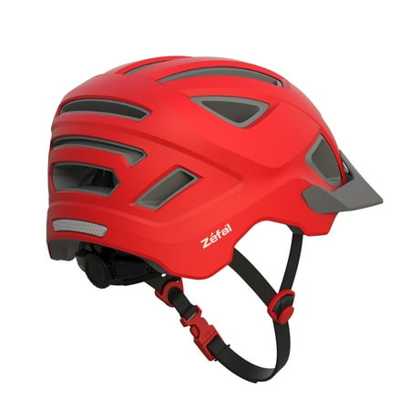Zefal Mirage Exo Red Youth Bike Helmet (Ages 8+, Unisex, Visor, Built in Reflection)