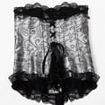 thumbnail image 4 of Elainilye Fashion Corset Tops for Women Lace Patchwork Color Gothic Court Evening Wear Shaping Top Corsets Underbust,Silver, 4 of 7