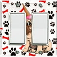 thumbnail image 1 of Metal Light Switch Plate Cover Ice Cream Pug Unicorn Dog Paw Bones DOG048, 1 of 13