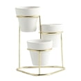 thumbnail image 1 of S SERENABLE Pots avec Support Pot de Fleurs Miniature Balcon Collection Cadeau Or A, 1 of 7
