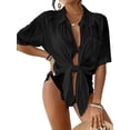 thumbnail image 3 of Bsubseach Women Bathing Suit Cover Up Button Down Blouse Top Casual Lightweight Bikini Coverups, 3 of 9