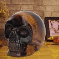 thumbnail image 4 of Natural Crystal Skull Semi precious Fine Carved Innovative Ghost Head Stone(Tiger-eye Stone), 4 of 8