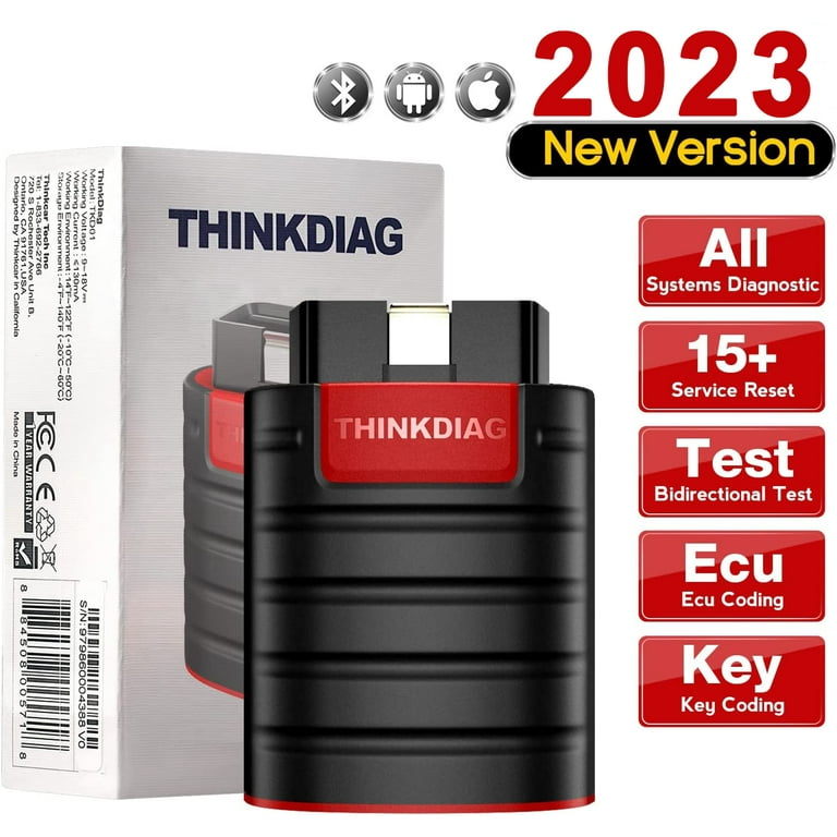 Thinkcar Thinkdiag OBD2 Scanner Bluetooth, Bidirectional Scan Tool All  Systems Diagnostic Scanner with ECU Coding, 15+ Maintenance Functions, All