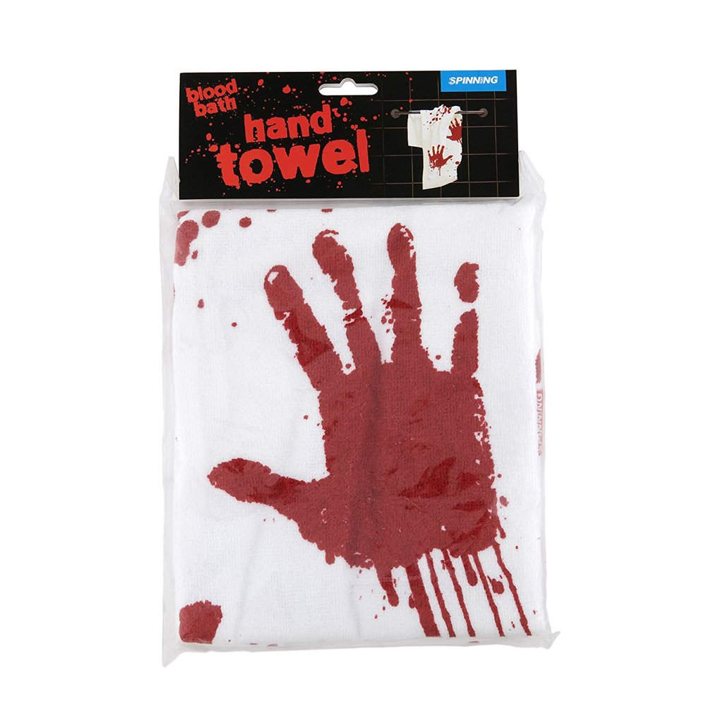 Blood Bath Hand Towel, Towel features blood stained hand prints By