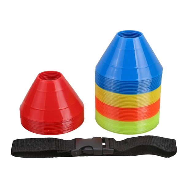 5 conos de fútbol para entrenamiento con correa. Conos deportivos para fútbol, juegos infantiles, equipo de práctica de baloncesto.