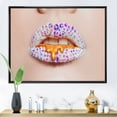 thumbnail image 2 of Designart 'Shining Woman Lips Covered With Rhinestones and Smudges' Modern Framed Canvas Wall Art Print, 2 of 5