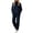 Dark Blue, variant on Atkumj Knit Sets Two Piece Women Stylish Ribbed Mock Neck Long Sleeve and Wide Leg Pants Suits 2 Piece Set Casual Loose Solid Color Two Piece Sets for Women Fall S