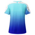 thumbnail image 5 of Wiyuqeen Elegant Lace Patchwork Short Sleeve Tees for Women Trendy Gradient Color Summer Tops Petite Slimming Fitted Shirts, 5 of 5