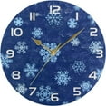 thumbnail image 5 of GZHJMY Blue Snowflake Wall Clock, Silent Non Ticking Battery Operated Creative Decorative Round Clock for Kitchen, Living Room, Bathroom, Home School Office Decor, 10 Inch, 5 of 7