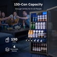 thumbnail image 5 of Simzlife 130 Can Beverage Refrigerator with Glass Door for Home, 17.3 in D, 31.3 in H, Silver, 5 of 11