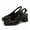 Black, variant on Women Pumps Square Toe Slingback Mid Block Heel Women's Dress Shoes Office Party