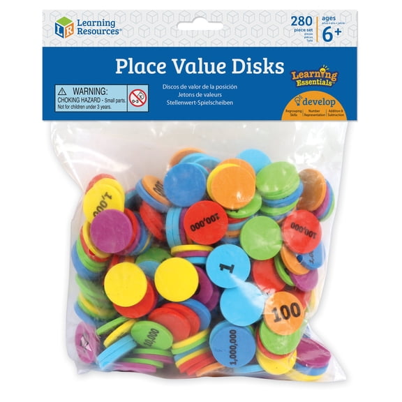 Learning Resources, LRNLER5215, Place Value Disks, 280 / Set, Multi
