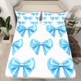 thumbnail image 2 of Manfei Princess Bowknot Bed Sheets Set Twin Size, Kawaii Ribbon Bedding Twin Size, Cute Cartoon Twin Sheet Sets, Microfiber Bedroom Decor, 3-Piece, 2 of 7