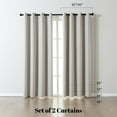 thumbnail image 2 of Sonive Blackout Curtains set of 2 Ultra Lightweight Grommet Top Living Room Bedroom Curtains, Beige, 42"Wx72L"(2 Panels), 2 of 10