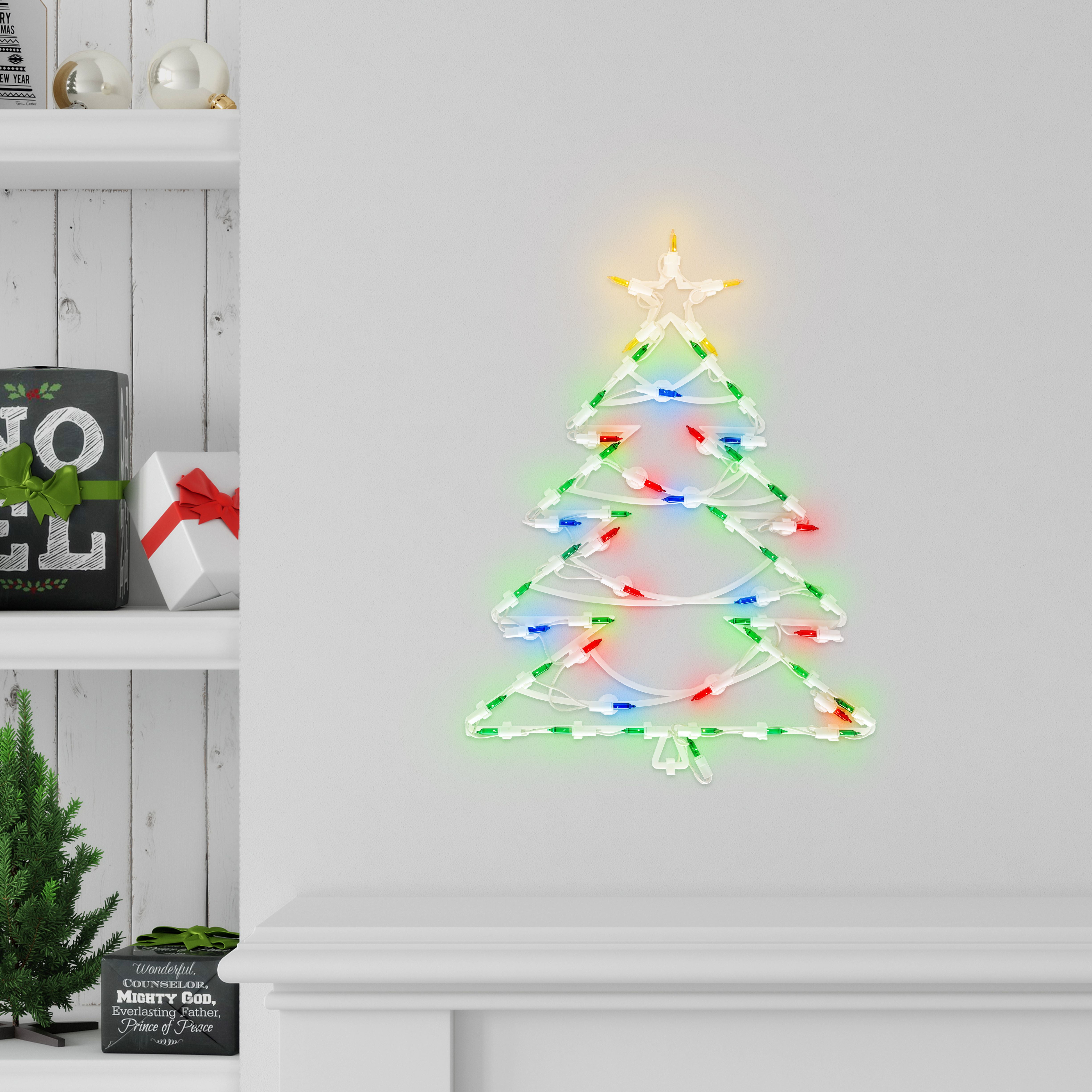 Holiday Time Christmas Tree Silhouette with 50 Mini Incandescent Lights, CHRISTMAS TREE SILHOUETTE