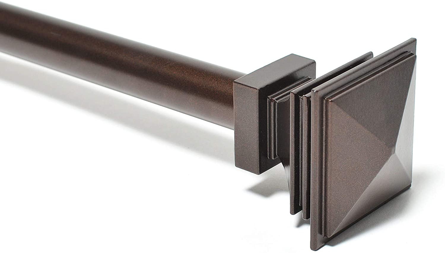Deco Window 1 Inch Adjustable Brown Curtain Rod for Windows Curtains