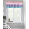 thumbnail image 4 of Kitchen Cafe Valance Curtain for Small Windows,Purple Pink Teal Color Gradient Rod Pocket Short Valances Modern Minimalist Ombre Art Window Treatment Panel for Living Room/Bedroom/Bathroom,60x18in, 4 of 9