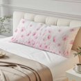 thumbnail image 4 of Pink Spring Floral Body Pillow Covers 20"x60", Summer Botanical Watercolor Vintage Soft Brushed Microfiber Breathable Throw Pillow Covers, Pillowcase with Zipper for Couch Sofa Bedroom Living Room, 4 of 9