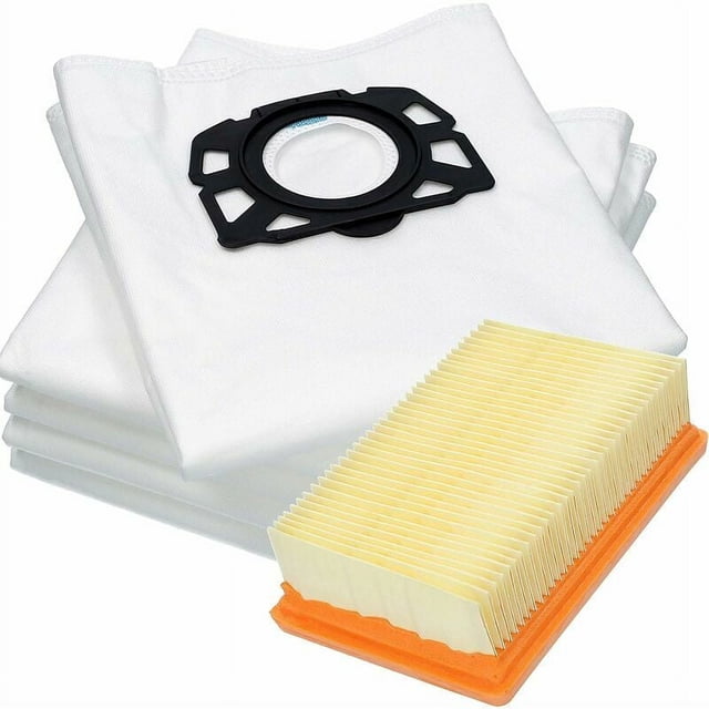 Bolsa de filtro de algodón 2.863-006.0. Bolsas para aspiradoras Karcher WD4, WD5, WD5/P, MV4, MV5, MV6 + filtro plano 2.863-005.0.