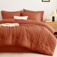thumbnail image 3 of Juego de edredón CozyLux King Seersucker Burnt Orange, 7 piezas, 3 of 9