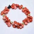 thumbnail image 2 of K-KED Teardrop Orange Coral Gold Plated Beads Choker Necklace Handmade For Women, 2 of 6