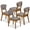 Walnut/Medium Gray, variant on Best Choice Products Set of 4 Wooden Dining Chairs, Wood Modern Farmhouse Upholstered Chairs - Walnut/Cream