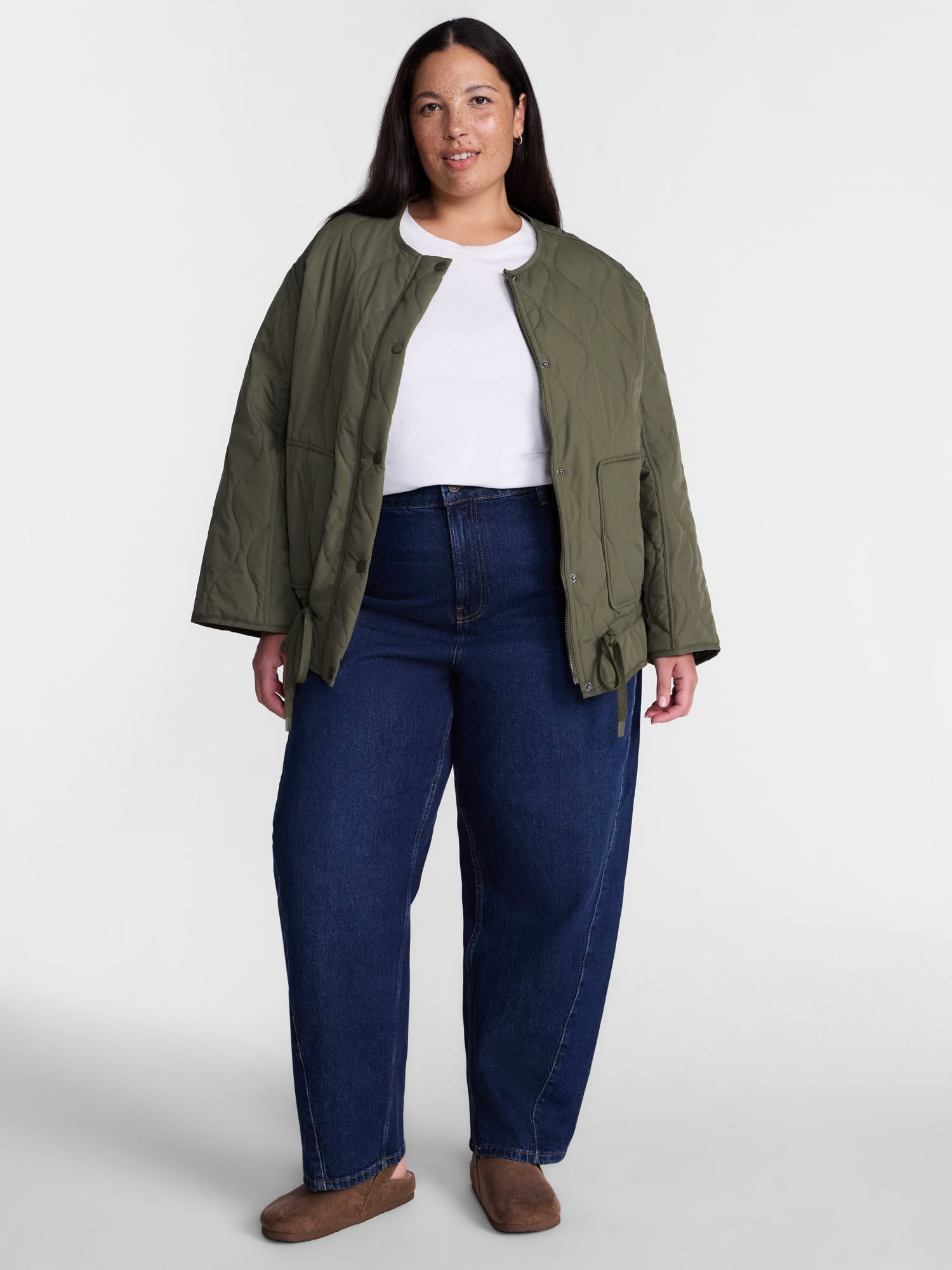 Terra & Sky Women’s Plus Lightweight Quilted Jacket, Sizes 0X-5X