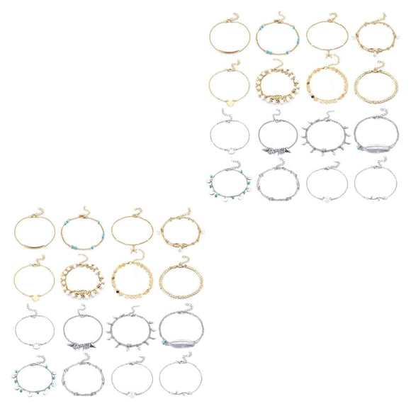 Sonducket Pulseras de tobillo Colorfast Body Jewelry Tobilleras cómodas para niñas Tipo 5 tipo 5 2Conjunto
